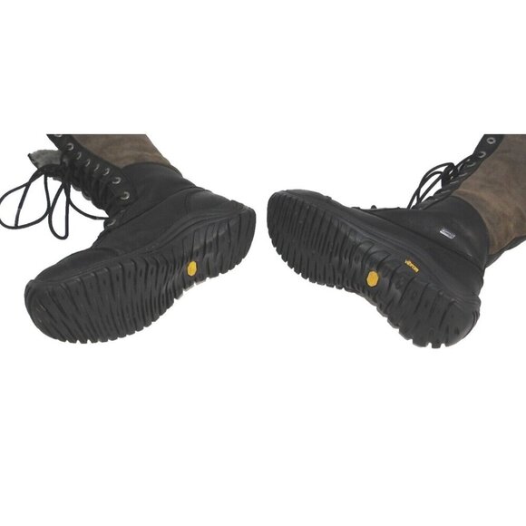 UGG Adirondack Event waterproof black & tan lace up fur lined boots women's 8 - Picture 7 of 9